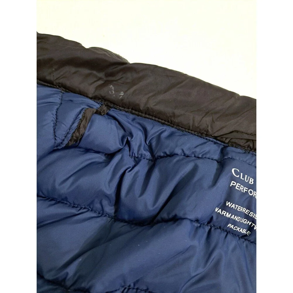 Club Room Vest Men’s Small Puffer Packable Water Resistant Full Zip Jacket Black